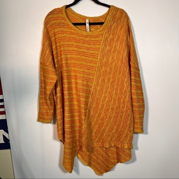 NY COLLECTION Asymmetrical Slub Tunic. 100% Acrylic. Raw Hems Size 1X - Picture 3 of 9